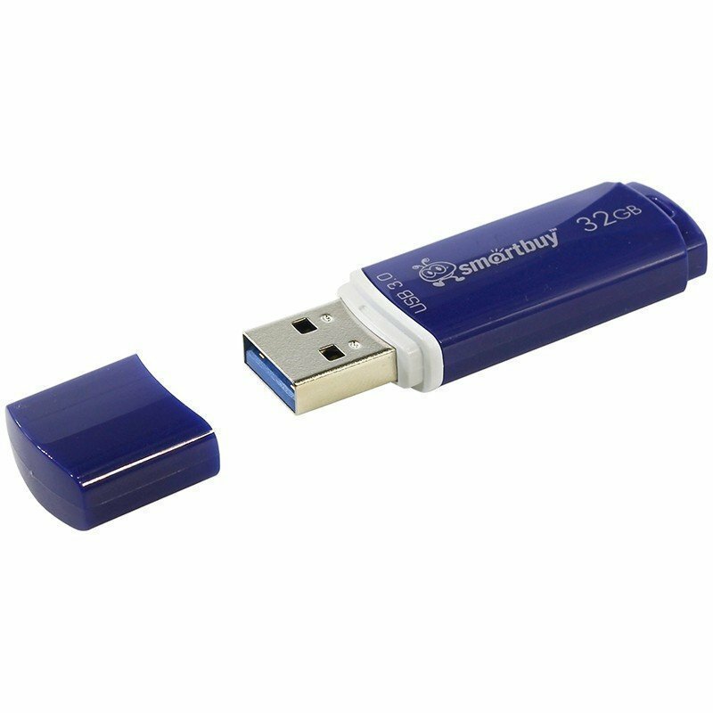 Память Smart Buy "Crown" 32GB, USB 3.0 Flash Drive, синий SB32GBCRW-Bl