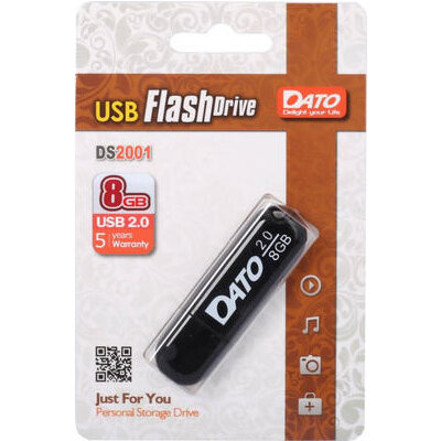 Флеш Диск Dato 8Gb DS2001 Ds2001-08g USB2.0 черный Ds2001-08g