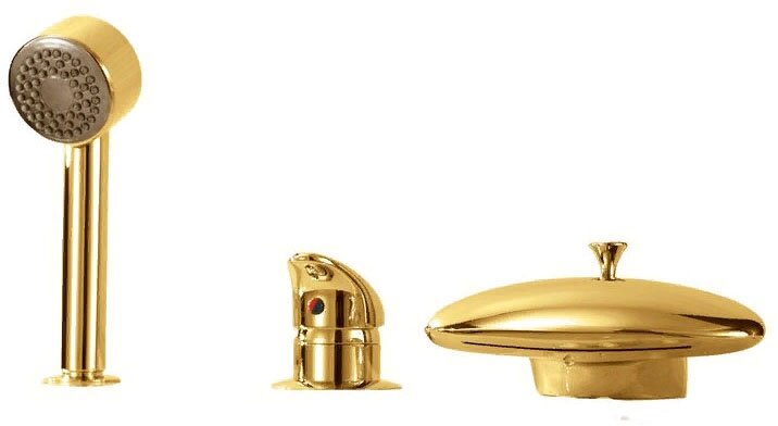 Смеситель Boheme Niagara Oro 398 на борт ванны с душем (3 отв.) золото