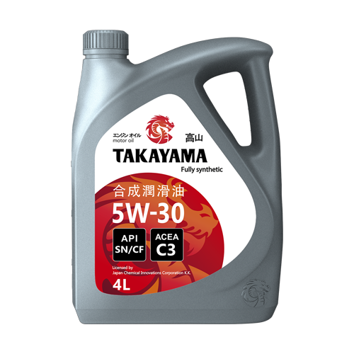 Масло моторное TAKAYAMA SAE 5W-30, API SN/CF С3 4л пластик