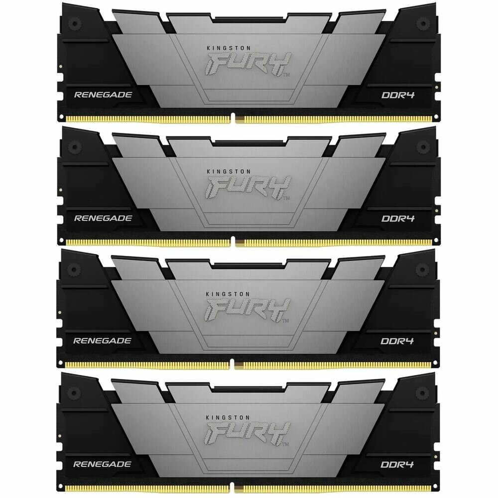 Модуль памяти DIMM 128Gb 4х32Gb DDR4 PC25600 3200MHz Kingston Fury Renegade Black (KF432C16RB2K4/128)