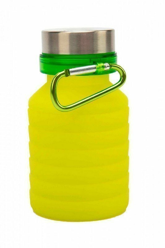Бутылка для воды силиконовая складная с крышкой и карабином 500 мл TK 0271 BRADEX