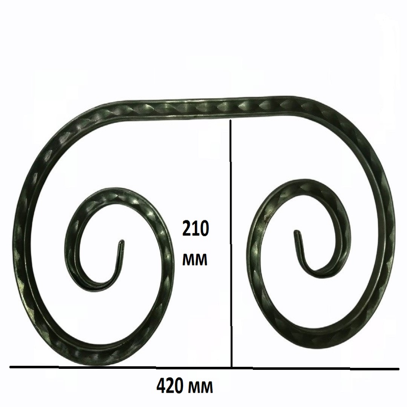 Элемент ковки из металла Вензель прямой 420х210х15 мм, Набор 4 шт - фотография № 3