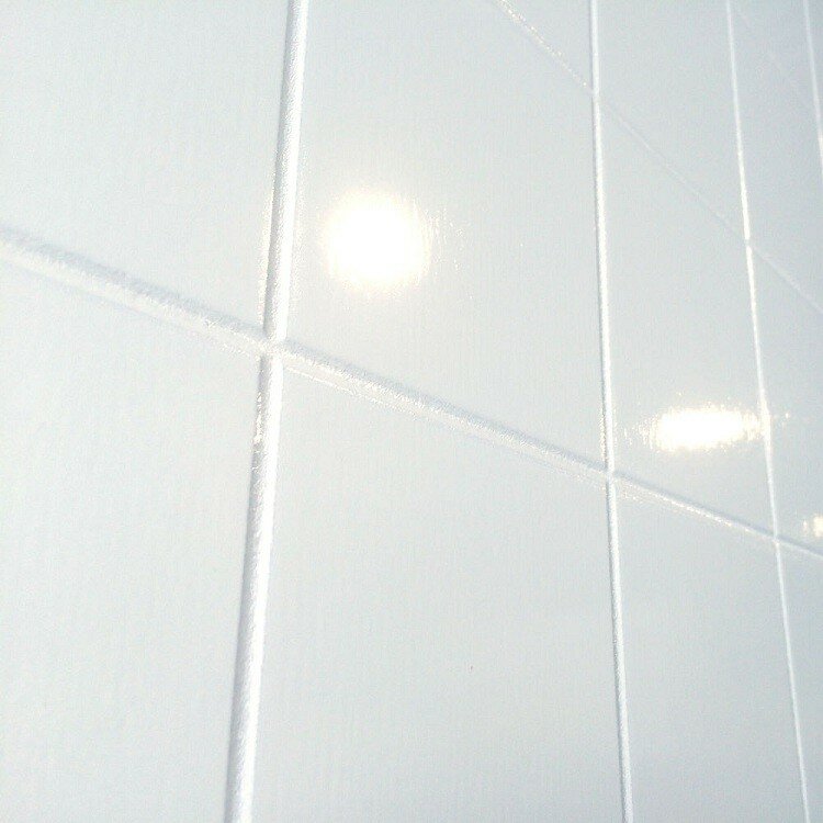 Панель стеновая МДФ 1220х2440 мм влагостойкая, белоснежный кафель 10х10 см 2,98 м2 - фотография № 5