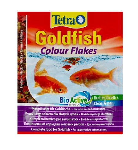 Tetra Goldfish Colour Flakes Корм для золотых рыбок для усиления естественной окраски хлопья 12г, 1 шт