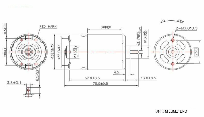 Электродвигатель 550 12VDC-11600