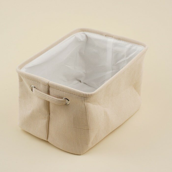 фото Sima-Land Home Короб для хранения вещей Sima-Land Home, 32×23×18,5 см, цвет бежевый