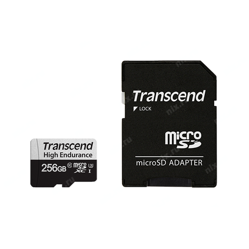 Карта памяти 256Gb MicroSD Transcend + SD адаптер TS256GUSD350V
