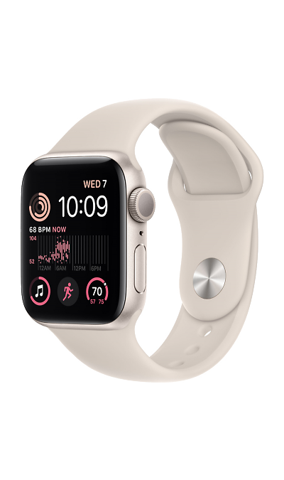 Apple Умные часы Apple Watch SE2, 40 мм, M/L, Sport band, Starlight Aluminium