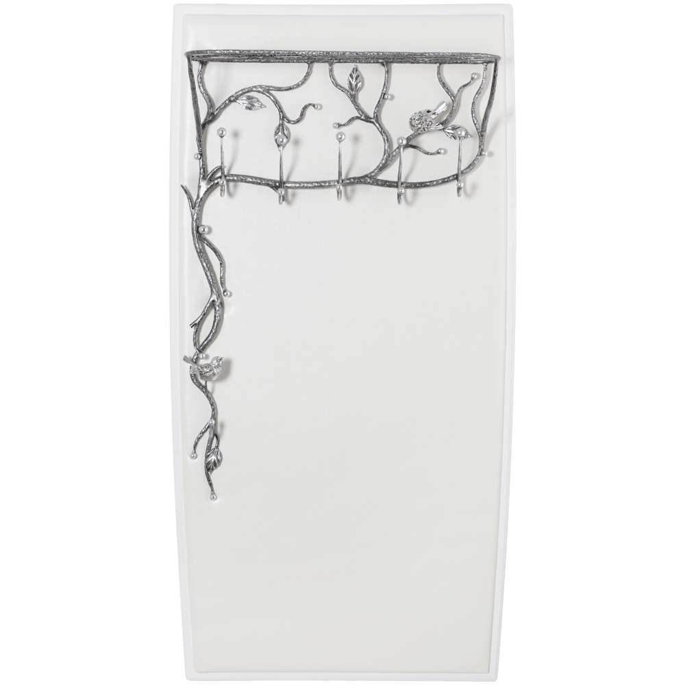 Вешалка настенная BOGACHO Терра без зеркала белый ручная работа - фотография № 1