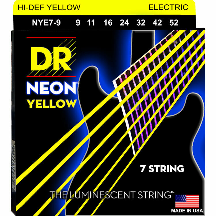 Струны для электрогитары Dr Neon Yellow Nye7-9 - (9-52)