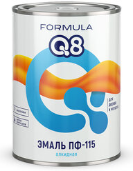 Эмаль ПФ-115 алкидная Formula Q8, глянцевая, 0,9 кг, голубая