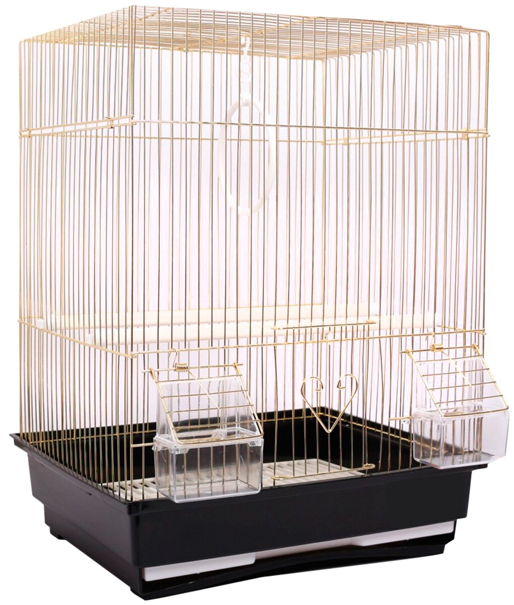 Клетка для маленьких птиц Золотая клетка A105G золотая,цвет поддона в ассортименте 30 х 23 х 39 см (1 шт)