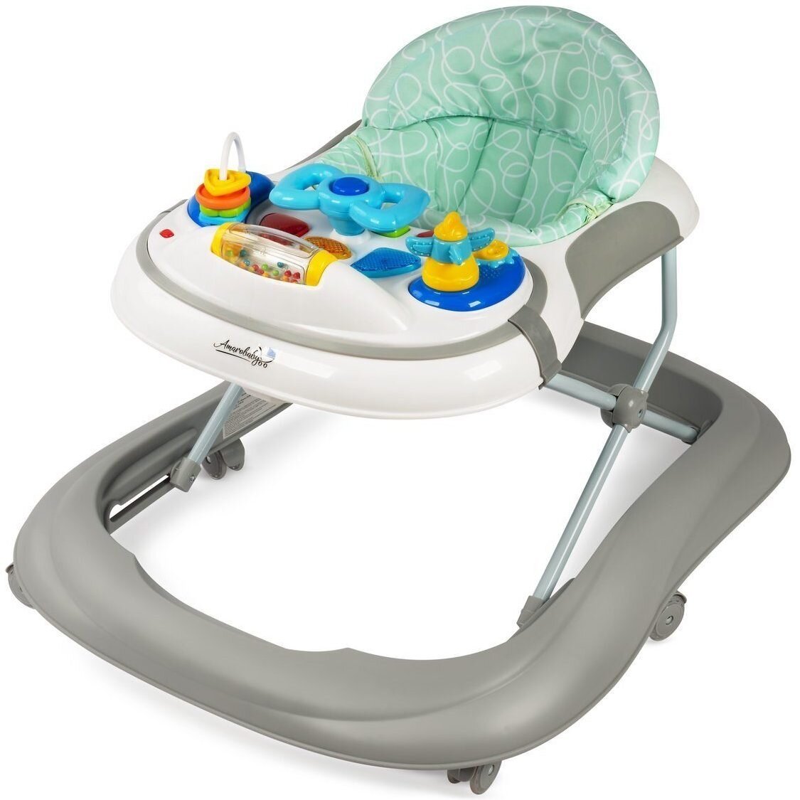 Ходунки детские с электронной игровой панелью Amarobaby Strolling Baby - серый