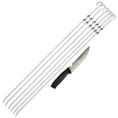 Шампуры набор (6 шампуров+1 хозяйственный нож) размер 585 х 10 х 2 мм