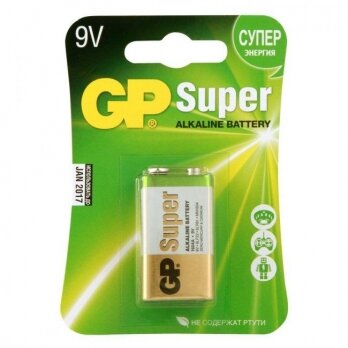 Батарейка GP Super alkaline 6LR61-1BL (1604A-5CR1) крона