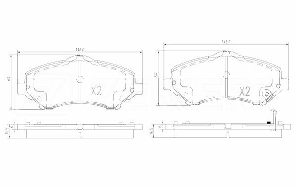 Колодки тормозные передние Chrysler Voyager V 07- Dodge Grand Caravan 07- Jeep Cherokee III-IV 03