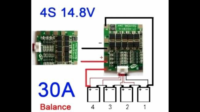 Модуль защиты bms 100a схема подключения для 3s 4s 5s