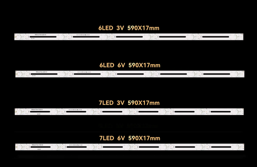 Универсальный комплект подсветки 7LED 6V 590MM для ТВ 32" (Подсветка для телевизора) (комплект 3шт)