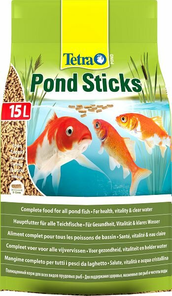 Tetra Корм Tetra Pond Sticks для прудовых рыб, гранулы для основного питания, 15 л