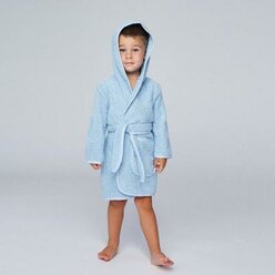 Халат махровый для мальчика, рост 110-116 см, цвет голубой К07_Д Осьминожка 1594751 .