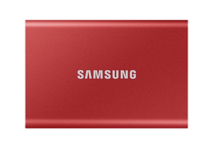 500 ГБ Внешний портативный твердотельный SSD накопитель Samsung T7 (MU-PC500R/WW) USB 3.2 Gen2, красный