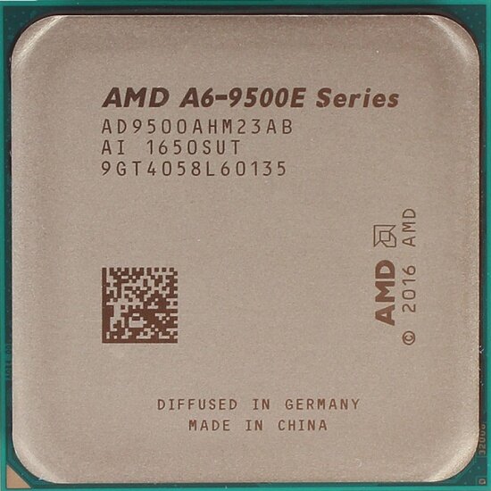 AMD Процессор AMD A6-9500E AD9500AHM23AB (3.00ГГц, 1МБ, GPU) SocketAM4 (без кулера) (oem)