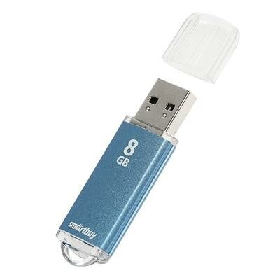 Флешка Smartbuy V-Cut, 8 Гб, USB2.0, чт до 25 Мб/с, зап до 15 Мб/с, синяя Smartbuy 1277569