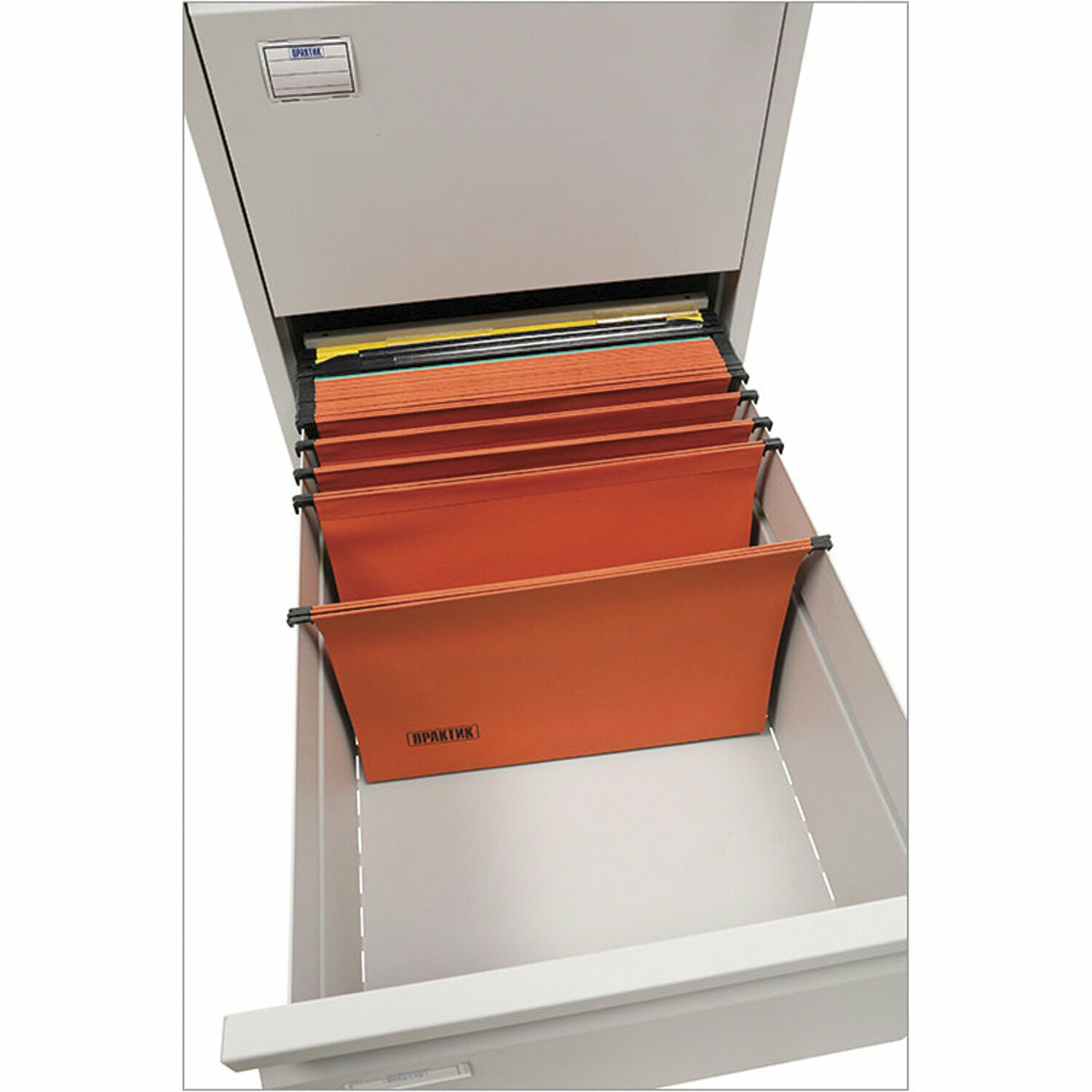 Шкаф картотечный практик "AFC-02", 713х467х630 мм, 2 ящика, для 110 подвесных папок, формат папок Foolscap или A4 (без папок) - фотография № 4