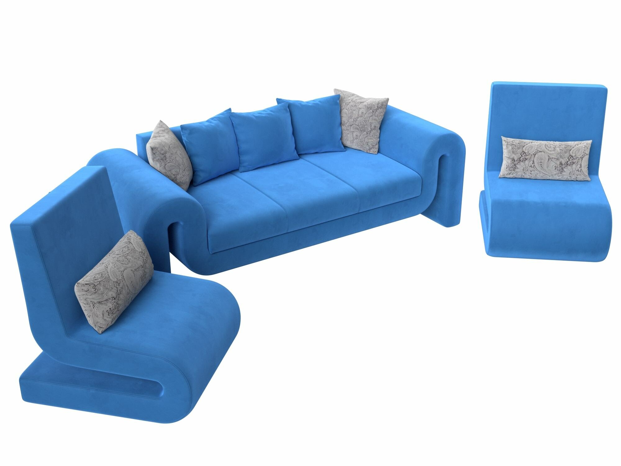 Набор Волна-1 (диван, 2 кресла) - фотография № 4
