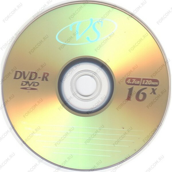 Записываемый компакт-диск DVD-R 4.7 GB VS 16x 1 шт. без упаковки (VS VSDVDRB5003-1)