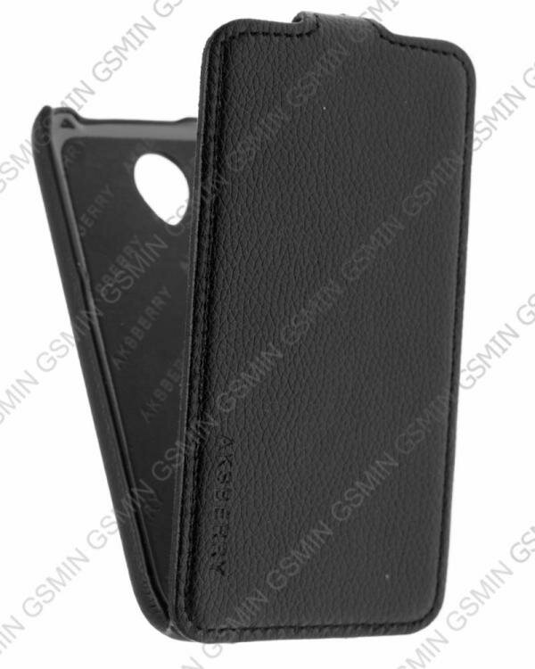 Кожаный чехол для Lenovo S750 Aksberry Protective Flip Case (Черный)