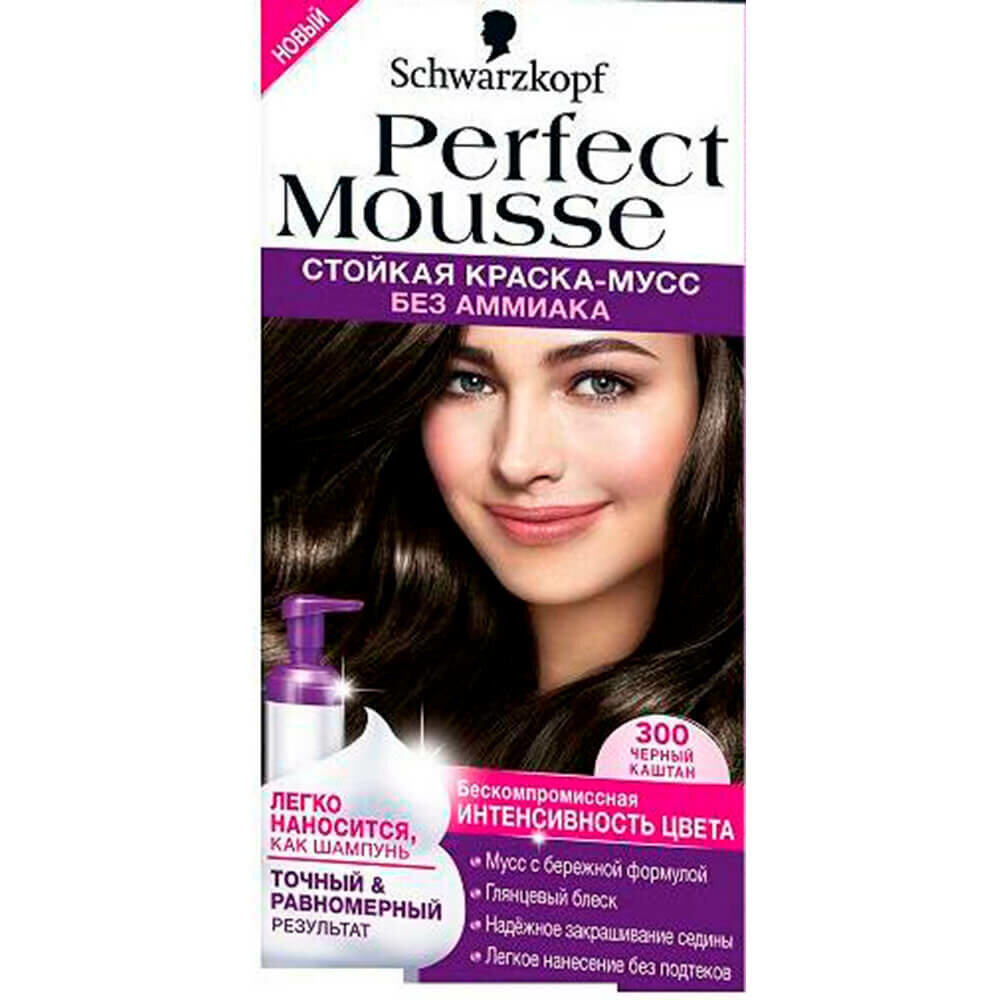 Краска для волос Perfect Mousse 300 черный каштан