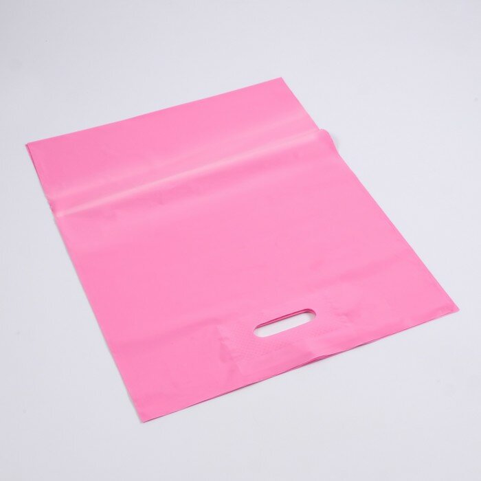 Пакет полиэтиленовый с вырубной ручкой, Розовый 20-30 См, 30 мкм (50шт.) - фотография № 2