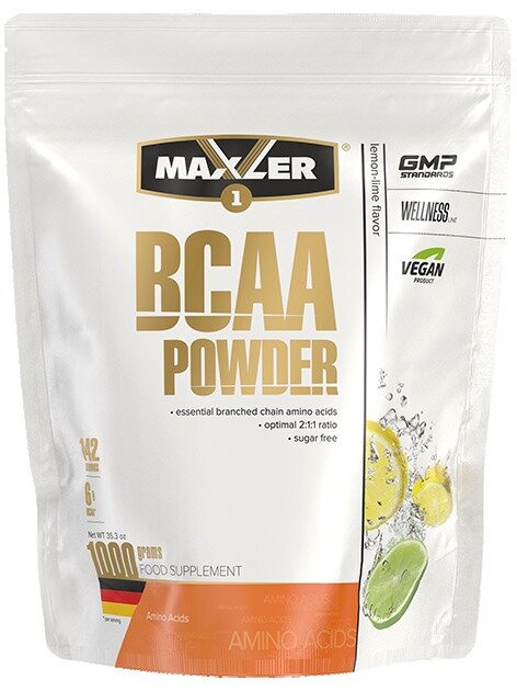 BCAA 2:1:1 MAXLER BCAA Powder 2:1:1 Sugar Free EU 1000 г, Лайм - Лимон