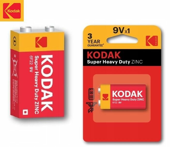 Батарейки KODAK 6F22 Super Heavy Duty 2 шт