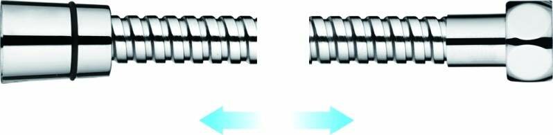 фото LEDEME Шланг для душа растягивающийся 150-190 см, фитинг имп-имп.(1/2*1/2), металическ.опл., хром, L48 (арт. 768238)