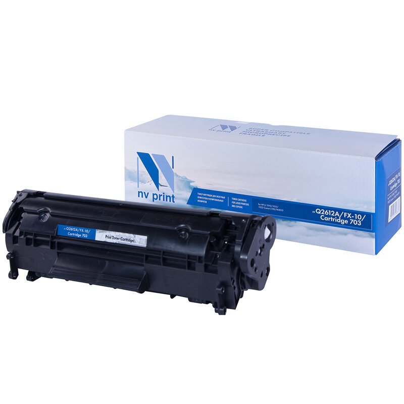 Картридж совместимый NV Print Q2612A/FX-10/Cartr 703 черный для HP 1010/1012/1022/3015, Canon MF4010/4018 NV_Q2612A/FX-10/Cartr 703