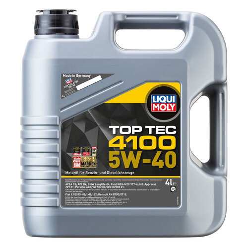 Моторное масло LIQUI MOLY Top Tec 4100, 5W-40, 4л, синтетическое [7547]