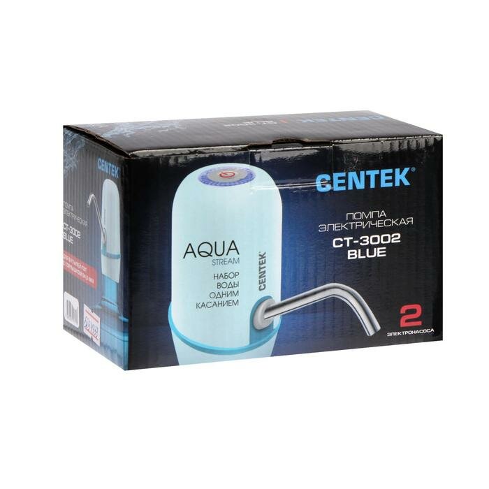 Помпы для воды Centek Помпа Centek CT-3002 Blue, электрическая, 8 Вт, 2.2 л/мин, 1200 мАч, от USB, белая, голубая - фотография № 16