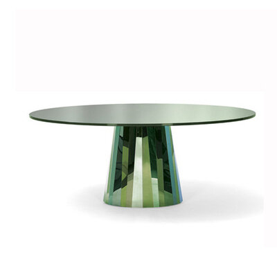 Столик в стиле Pli Side Table by ClassiCon (Зеленый овальный 800*700*420 мм) - фотография № 1