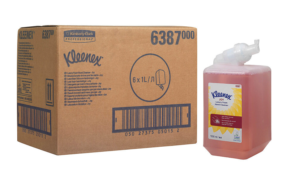 6387 Жидкое мыло пенное в кассетах Kleenex Joy Luxury (6 кассет по 1 л)