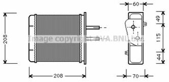 Радиатор отопителя Fiat Barchetta/Punto/Punto Van 93>05 AVA COOLING SYSTEMS FTA6150