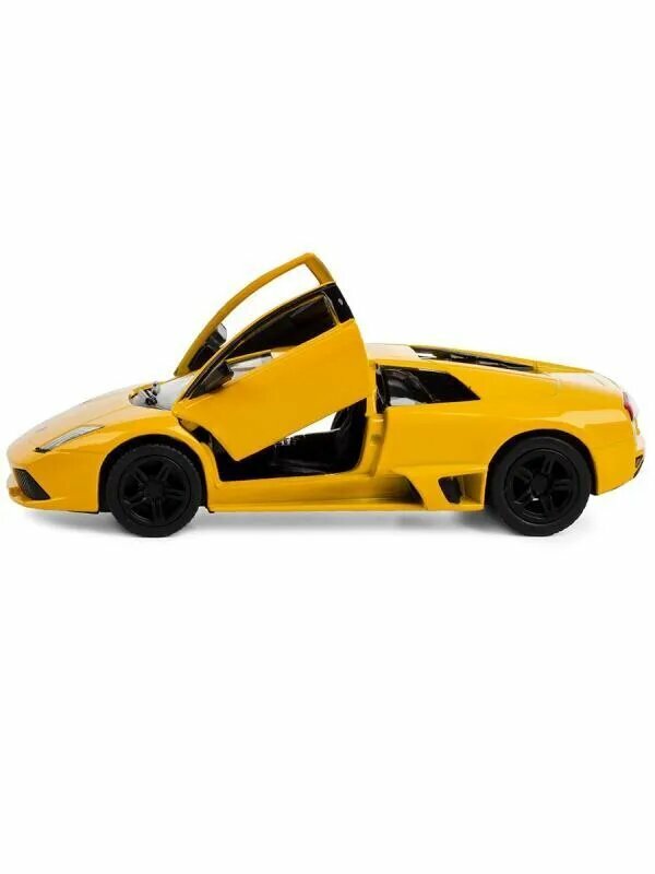 Машинка металлическая Kinsmart 1:36 Lamborghini Murcielago LP640 инерционная, двери открываются. Желтый