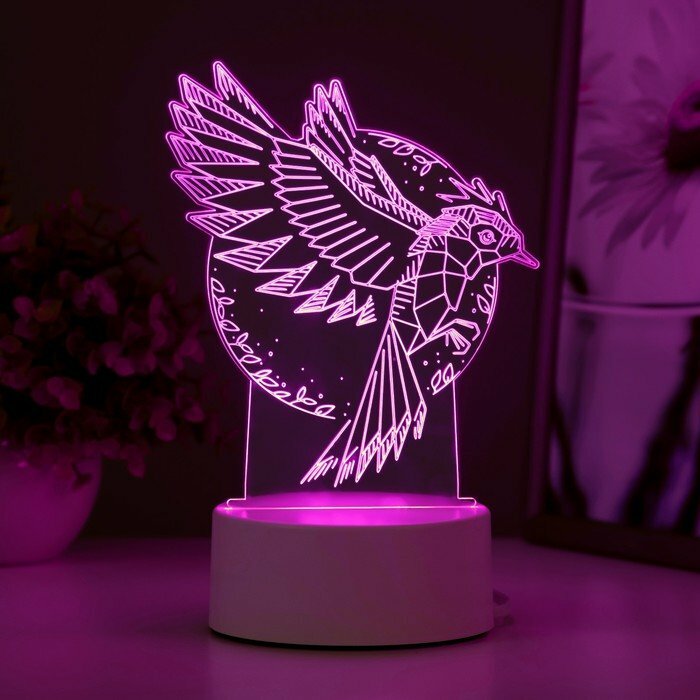 Светильник "Птица" LED RGB от сети 13,5х9,5х16,9 см (комплект из 2 шт) - фотография № 5