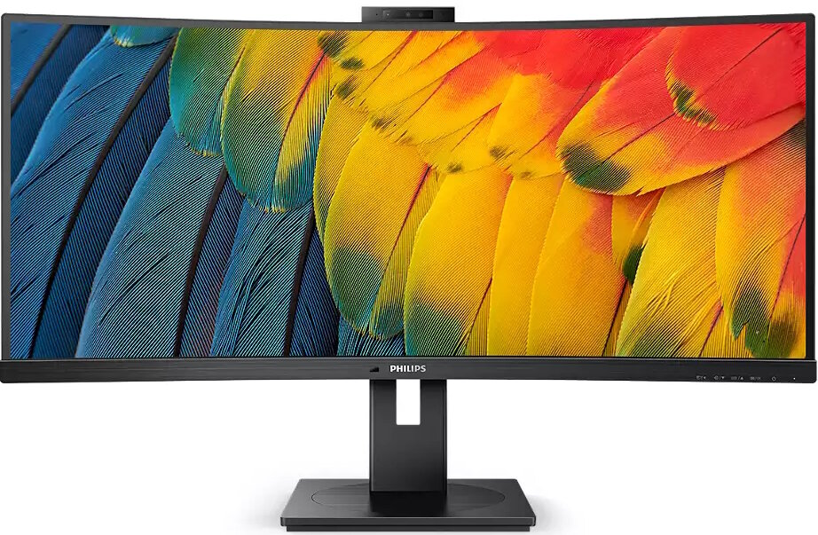 Монитор 34" PHILIPS 34B1U5600CH/00 Black с поворотом экрана (VA, изогнутый, 3440x1440, 120Hz, 4 ms, 178°/178°, 350 cd/m)