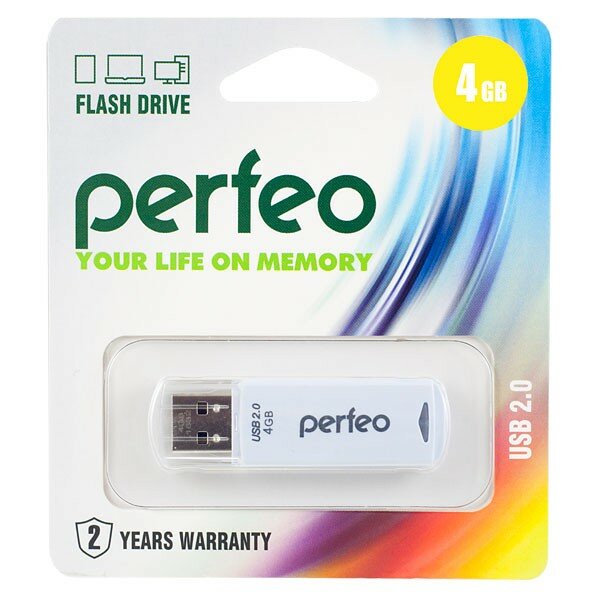 Perfeo USB Drive 4GB C06 White PF-C06W004