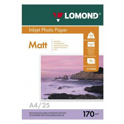 Бумага A4 Lomond матовая двухсторонняя 170г/м2 25л (0102032) .