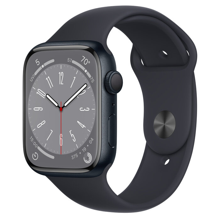 Умные часы Apple Watch Series 8 GPS MNUL3LL/A 45мм Aluminium Case midnight Sport Band M/L (Полуночный)