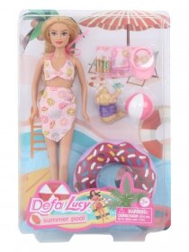 Кукла тип Модель Defa Lucy "Девушка на пляже" 29 см, аксесс. кор. (8473) (Defa Lucy)